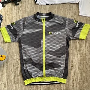 MOXILYN MENS PRE-OWNED 100% POLYESTER FULL ZIP SHORT SLEEVE CYCLING JERSEY LARGE